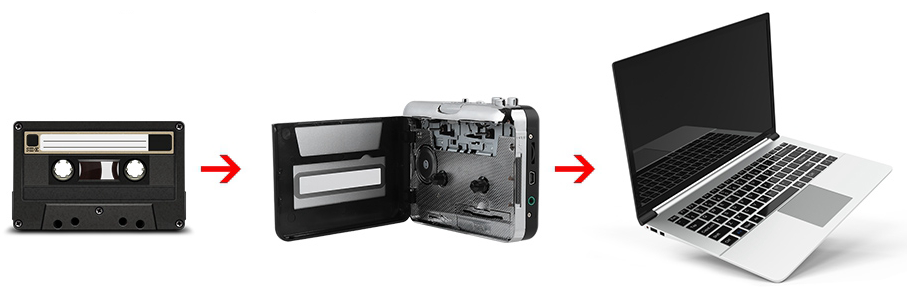 Cassette USB à PC MP3 CD Switcher Convertisseur MP3 Cassette-Mp3